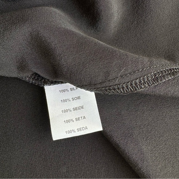 Samantha Pleet Black Silk Degas Sleeveless Dress Gathered Midi Size 6 - Picture 9 of 12